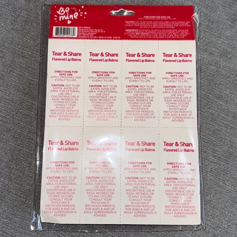 Be Mine Flavored Lip Balm Tear & Share Valentines Day Set